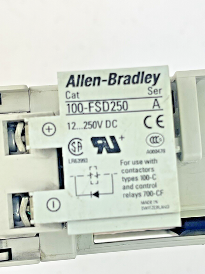 ALLEN BRADLEY - 193-EEBB SER. B RELAY & 100-C09Z*10 SER. A 25VDC & 100-FSD250 A