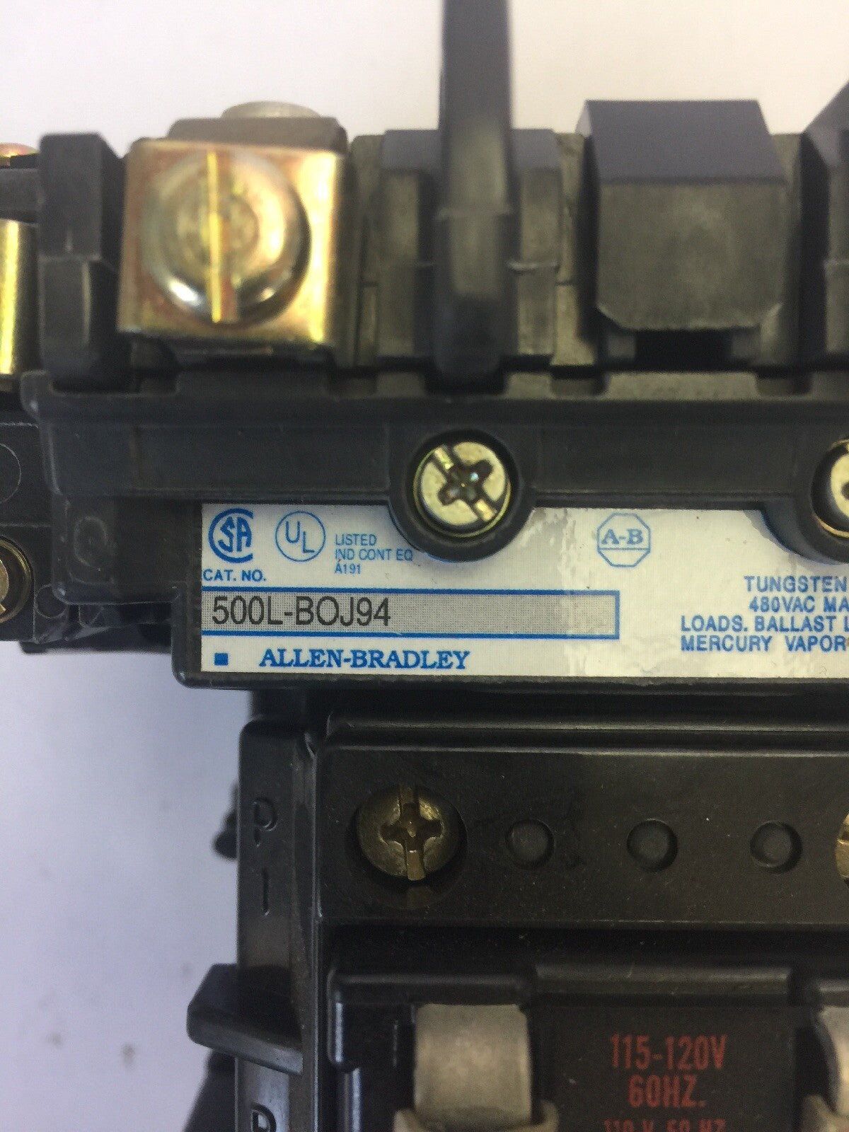ALLEN BRADLEY 500L-BOJ94 AC LIGHTING CONTACTOR 30AMP 599-P01A CB236 COIL 115-120