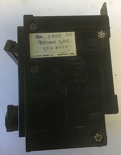 ITE CE3-B015 CIRCUIT BREAKER 277/480VAC 3POLE 15A