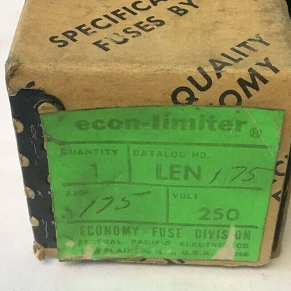 ECONOMY LEN 175 FUSE CLASS K5 175A 250VAC ECON-LIMITER TIME DELAY