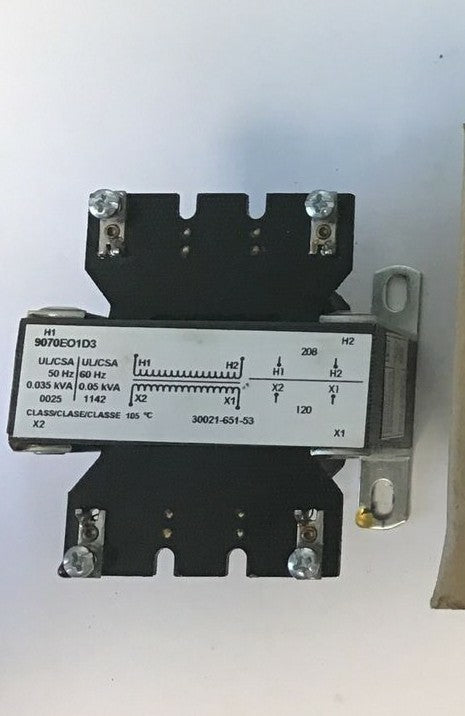 SQUARE D 9070EO1D3 INDUSTRIAL CONTROL TRANSFORMER 50/60HZ 0.035-0.05KVA