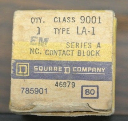 SQUARE D 9001 LA-1 N.C. CONTACT BLOCK / NEW SURPLUS