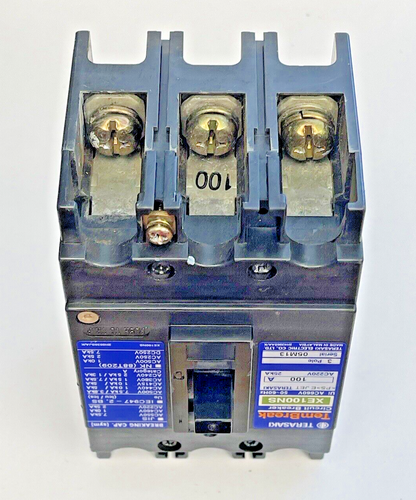 TERASAKI - XE100NS - CIRCUIT BREAKER - 3 POLE, 100 AMP, 50-60Hz, 660 VAC