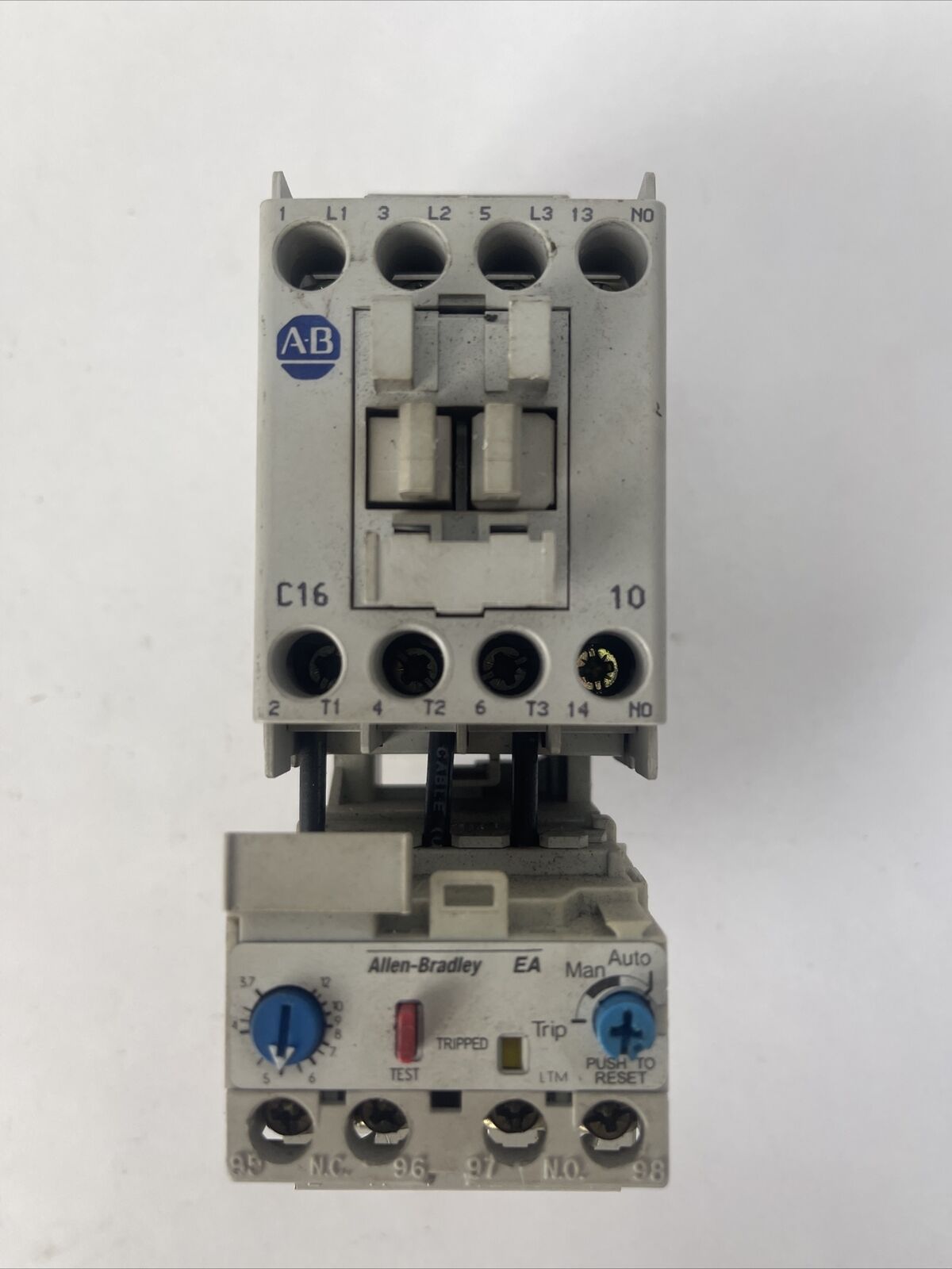 ALLEN BRADLEY STARTER (100-C16*10 CONTACTOR SER B 600VAC 30A 15HP 193-EA4FB)