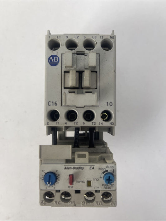 ALLEN BRADLEY STARTER (100-C16*10 CONTACTOR SER B 600VAC 30A 15HP 193-EA4FB)