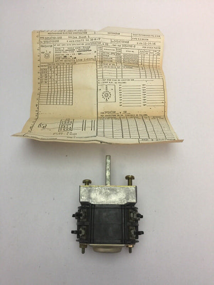 WESTINGHOUSE 505A702G02 TYPE W2 SWITCH 600V 20A CONTINUOUS STYLE