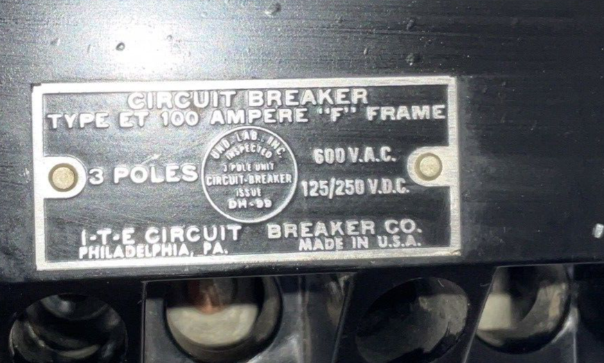 ITE ET-4032 CIRCUIT BREAKER  20A 600VAC 120/250VDC 3POLE F FRAME