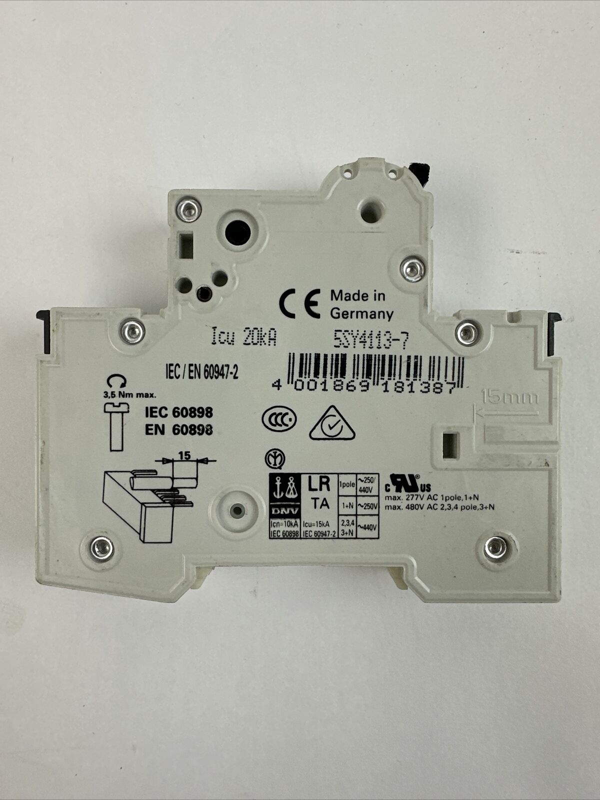 SIEMENS 5SY4113-7 CIRCUIT BREAKER 230/400VAC