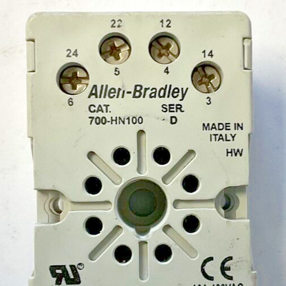 ALLEN BRADLEY 700-HN100 RELAY SOCKET SER.D 10A 300VAC***LOTOF11***