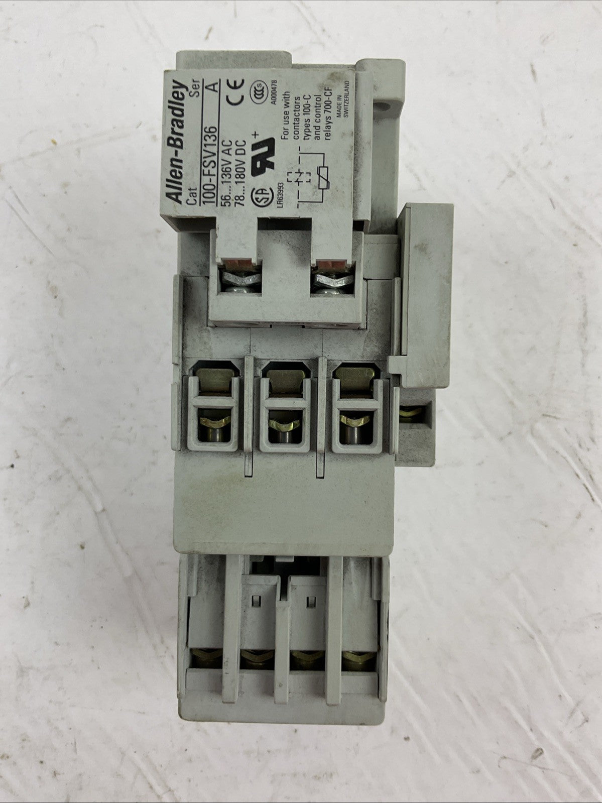 ALLEN BRADLEY 100-C37*00 SER C CONTACTOR 600VAC 60A COIL 120V 100-F 100-FSV136