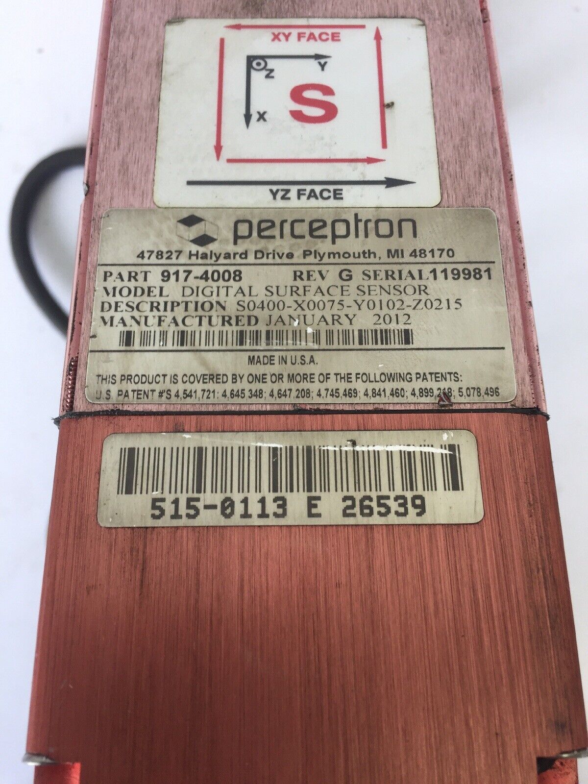 PERCEPTRON 917-4008 DIGITAL SURFACE SENSOR REV G DIGITAL 3 TRICAM