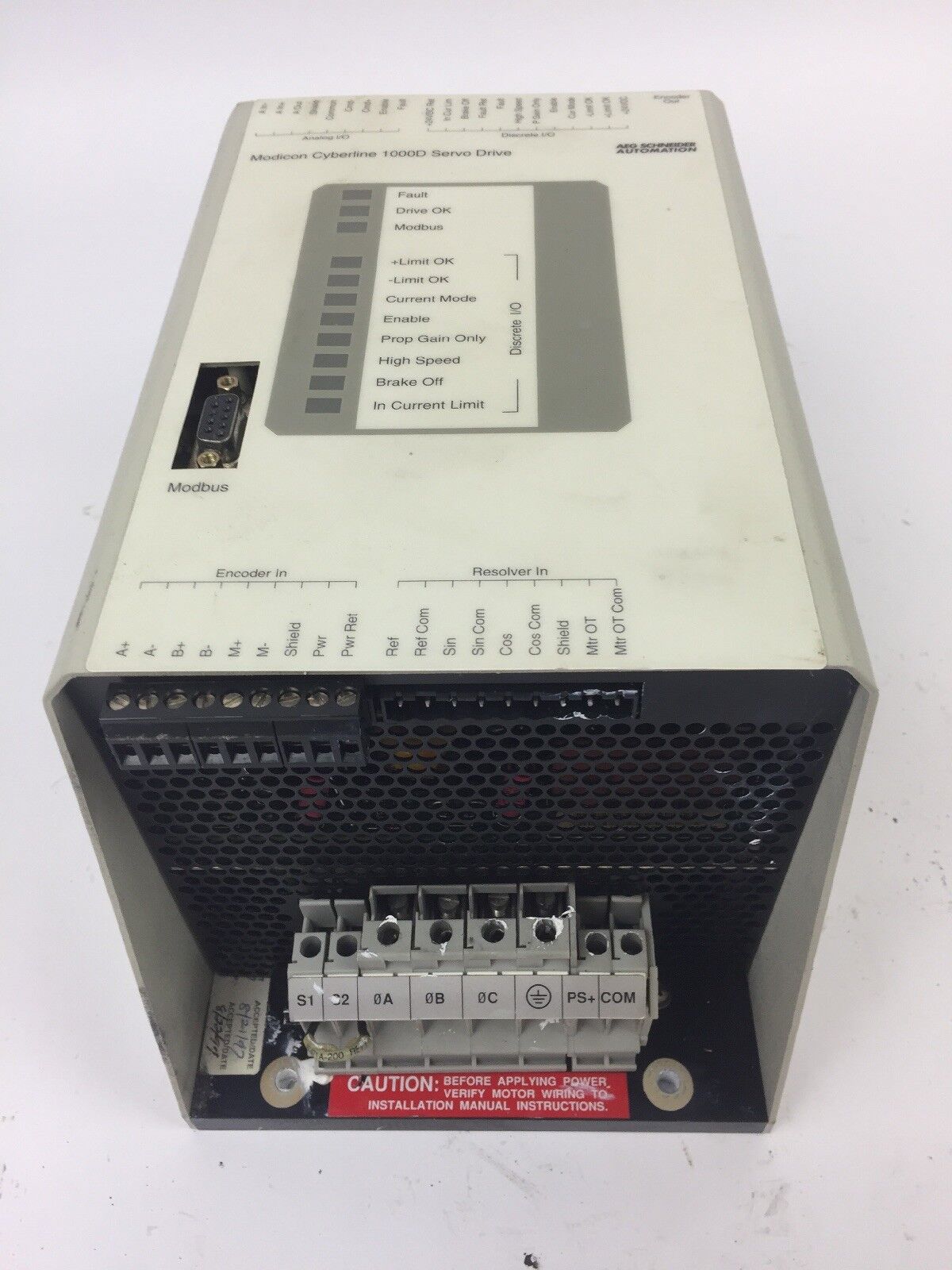 MODICON DR-D020-001 CYBERLINE 1000D SERVO DRIVE