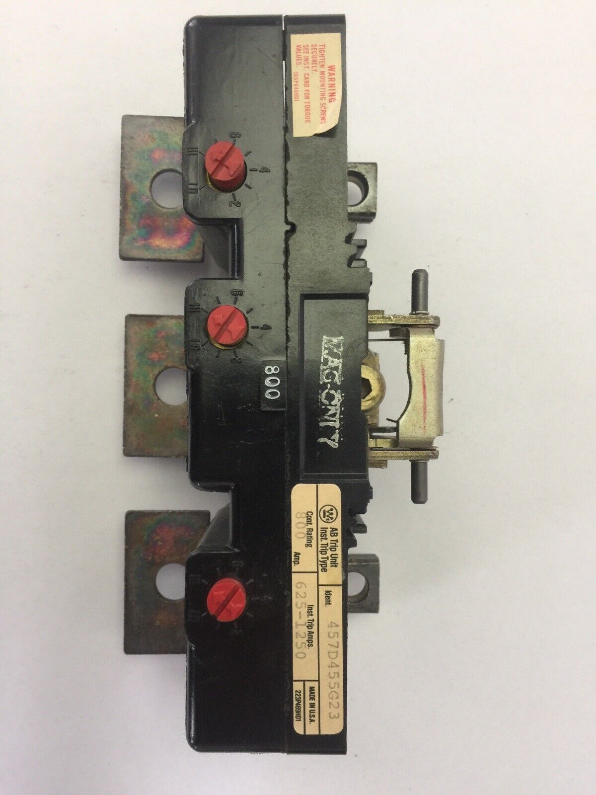 WESTINGHOUSE HMA31250TM TRIP UNIT ONLY FOR AB DEION CIRCUIT BREAKER 800AMPS
