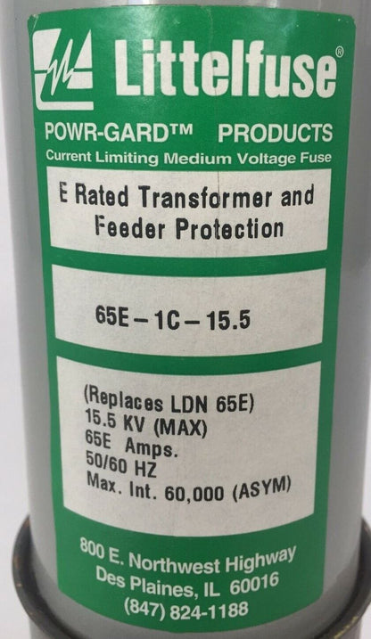 LITTELFUSE 65E-1C-15.5 E RATED TRANSFORMER AND FEEDER PROTECTION 15.5KV 65E AMP