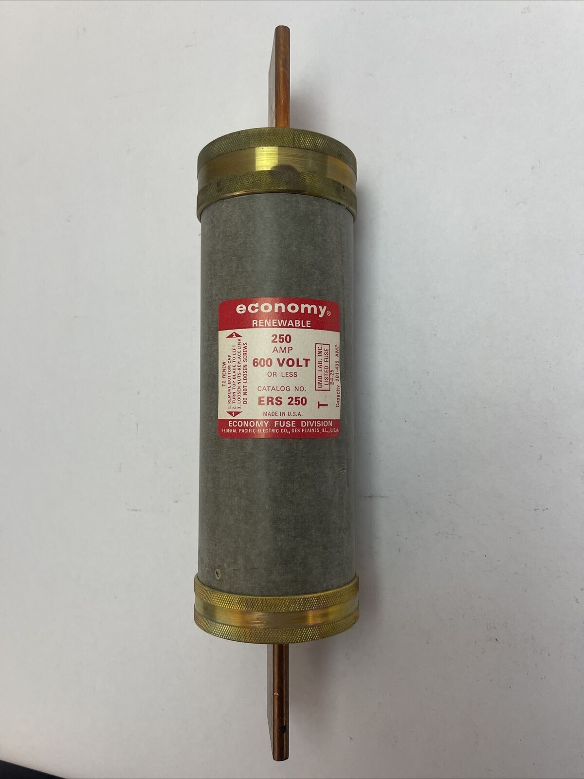 ECONOMY ERS 250 RENEWABLE FUSE 250AMP 600V