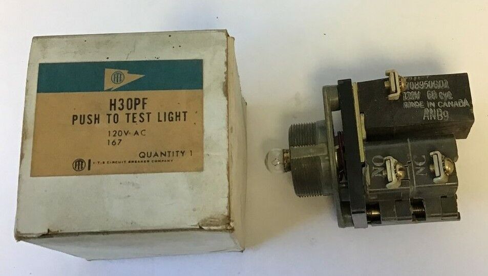 ITE H30PF PUSH TO TEST LIGHT BUTTON 120VAC 370B950G01 ***LOTOF2***