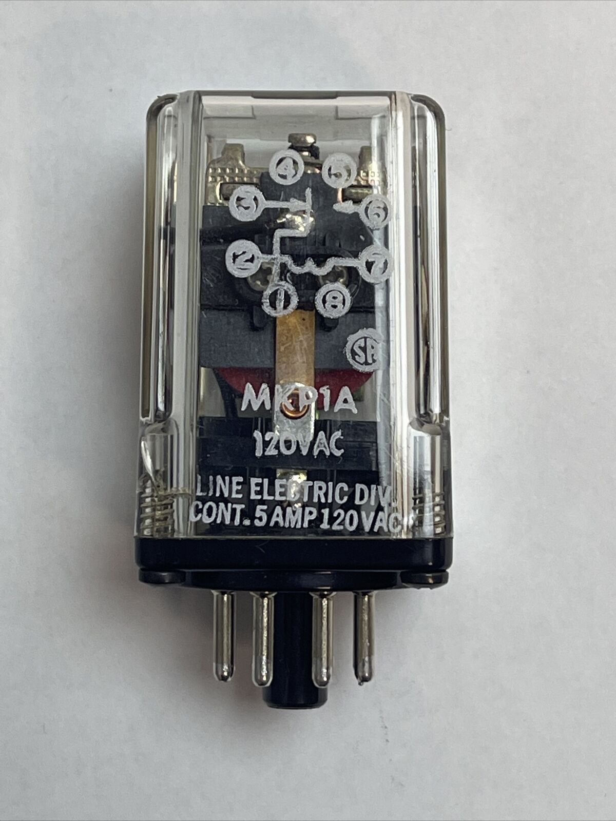 LINE ELECTRIC MKP1A RELAY CONT.5AMP 120VAC COIL 120VAC