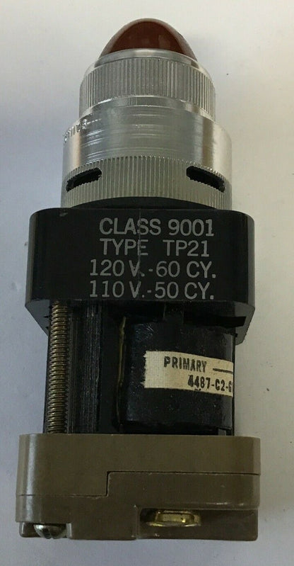 SQUARE D 9001 TP-21 120/110V 60/50CY AMBER/ORANGE PILOT LIGHT