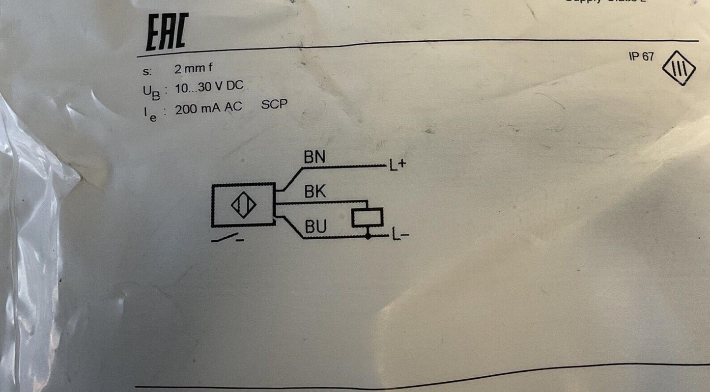 IFM IS5001 PROXIMITY SWITCH 10-30VDC 200MA
