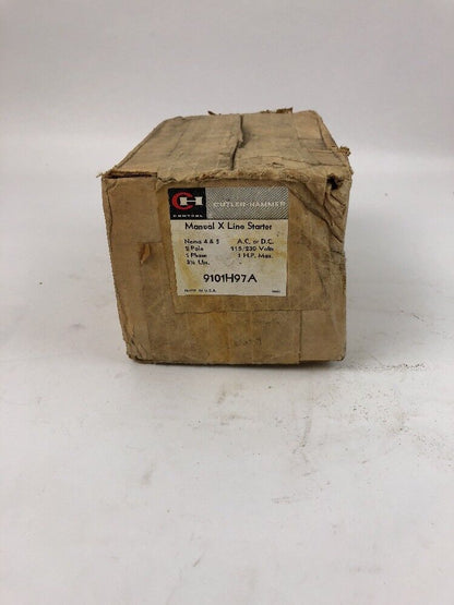 CUTLER HAMMER 9101H97A MANUAL X LINE STARTER 115AC VOLTS 230DC VOLTS 1 HP MAX