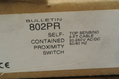 ALLEN-BRADLEY 802PR-LBAR1-08 SER.C PROXIMITY SWITCH 20-250VAC/DC / 8ft