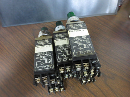 ALLEN-BRADLEY 800T-PSDT16 Ser. B DUAL INPUT PILOT LIGHT, GREEN - LOT of 10