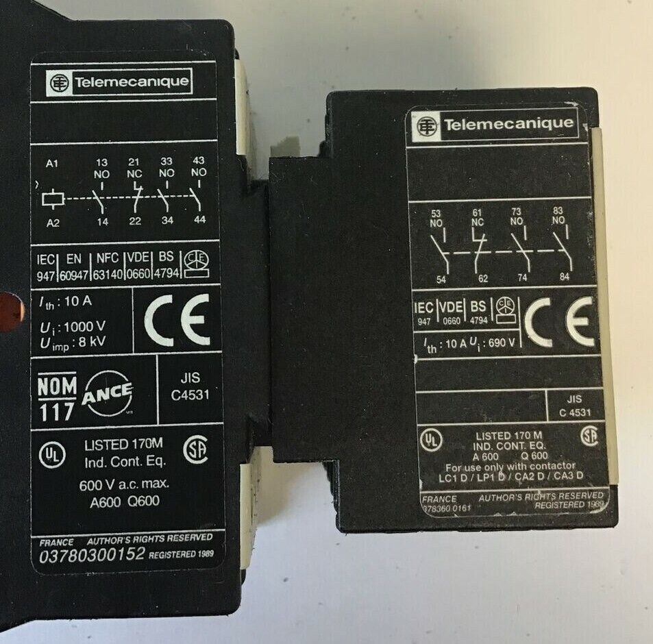 TELEMECANIQUE CA3DN62BDREQ3548G6 RELAY CONTROL W/ LA1DN31 W/ LA4DB1B **LOTOF3**