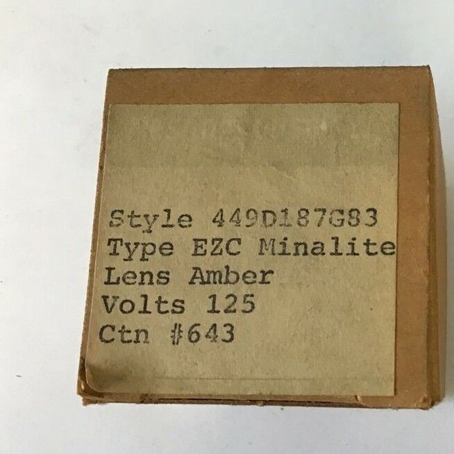 WESTINGHOUSE 449D187G83 TYPE EZC MINALITE 125V AMBER LENS