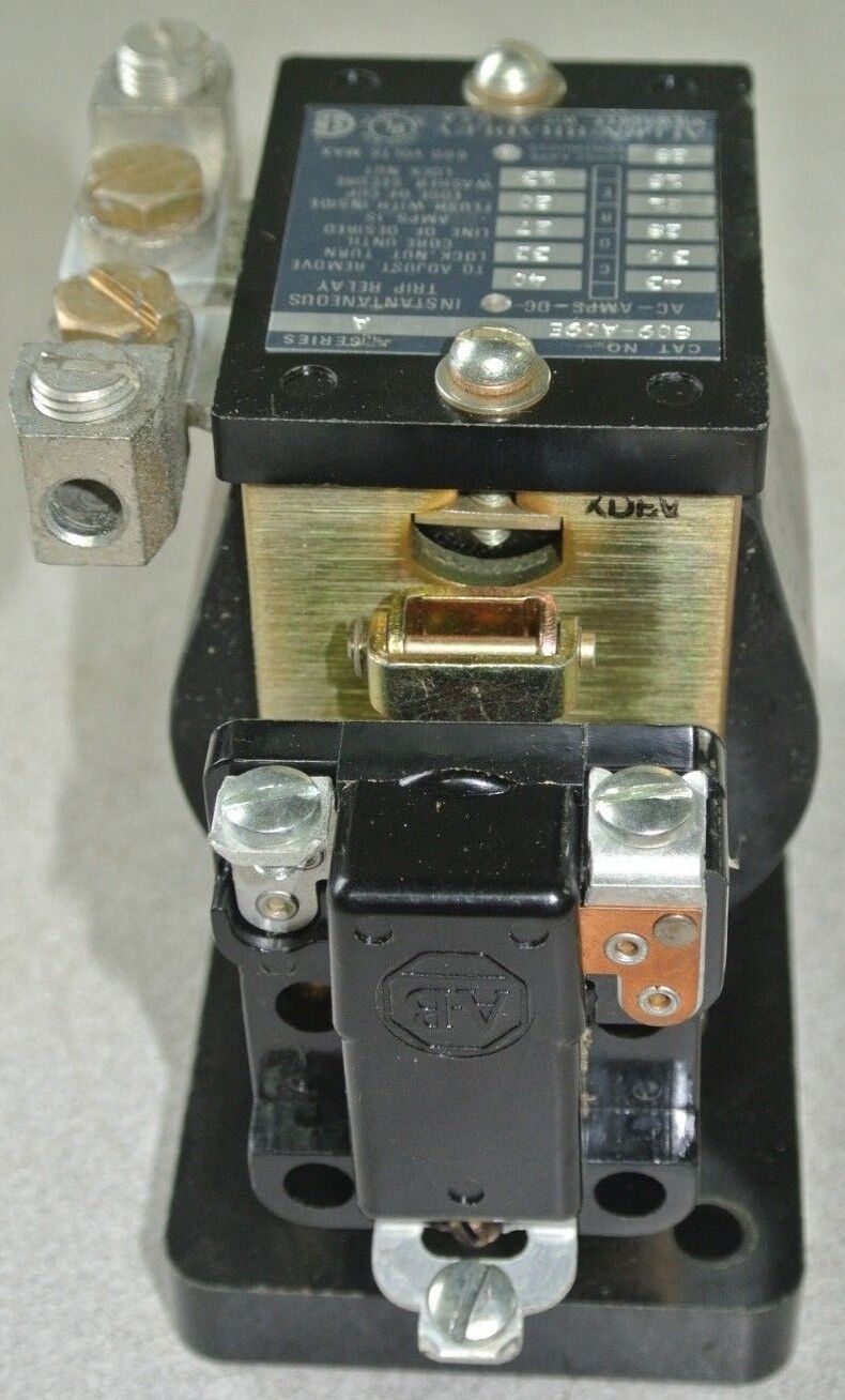 ALLEN-BRADLEY 809-A09E INSTANTANEOUS TRIP CURRENT RELAY 600V 28A AC/DC