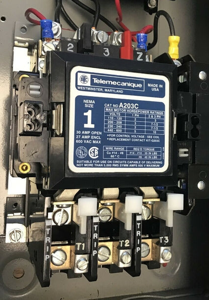 TELEMECANIQUE A31C481D-MOD5 COMBO MOTOR STARTER DISCONN.10HP 3PH 480V