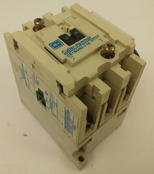 CUTLER HAMMER CE15GN2-T16, SER. B1, CONTACTOR, 1PH, 2P, 37A, 600V, 5HP, 60HZ,NEW