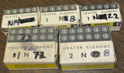 LOT of 6 / ALLEN-BRADLEY N-SERIES THERMAL OVERLOAD HEATER ELEMENTS / LIST BELOW
