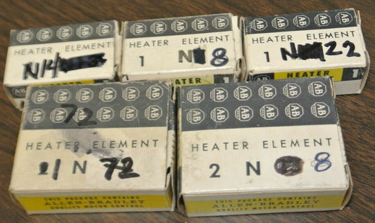 LOT of 6 / ALLEN-BRADLEY N-SERIES THERMAL OVERLOAD HEATER ELEMENTS / LIST BELOW