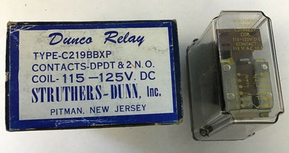 STRUTHERS-DUNN C219BBXP RELAY 115-125VDC CONT. DPDT&2 N.O.