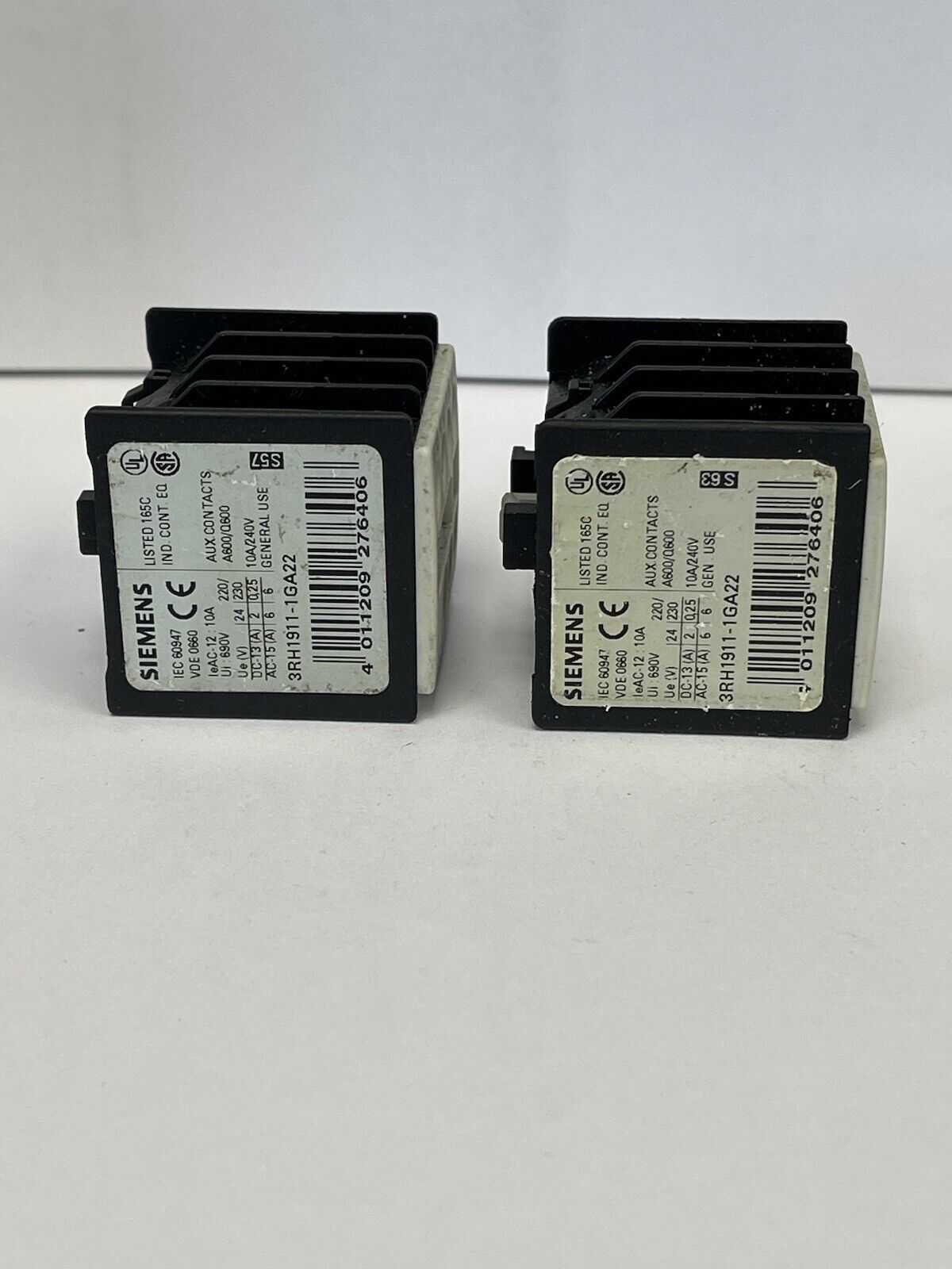 SIEMENS *LOT OF 2* - 3RH1911-1GA22 - AUXILIARY CONTACTS