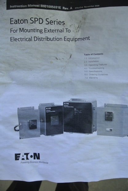 EATON SPD PRODUCTS SPD250480Y3K SURGE PROTECTIVE DEVICE - 277/480V WYE, 250kA