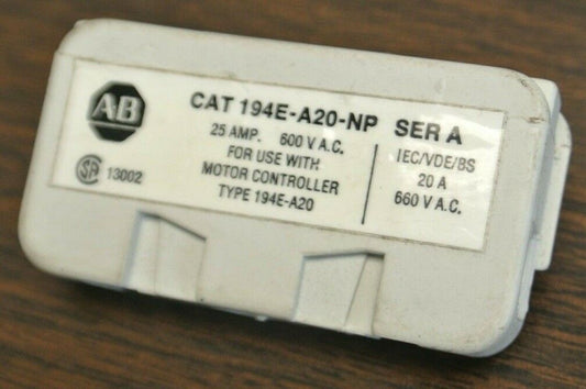 ALLEN-BRADLEY 194E-A20-NP ADDITIONAL POLE / 25A / 600VAC / NEW SURPLUS