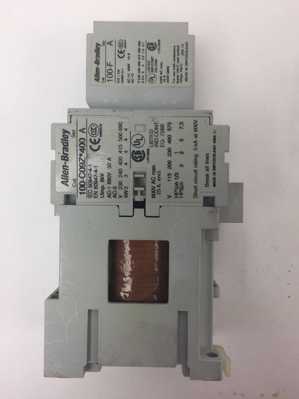 ALLEN BRADLEY 100-C09Z*400 CONTACTOR WITH 100-F COIL 24VDC