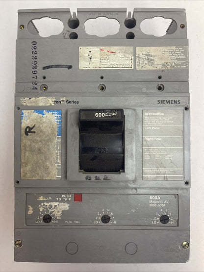 SIEMENS LXD63B600?? SENTRON CIRCUIT BREAKER 600AMP 600VAC 3POLE