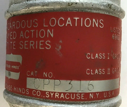 CROUSE-HINDS CPP316 ARKTITE SERIES EXPL.-PROOF DELAYED-ACTION PLUG CLASS CD