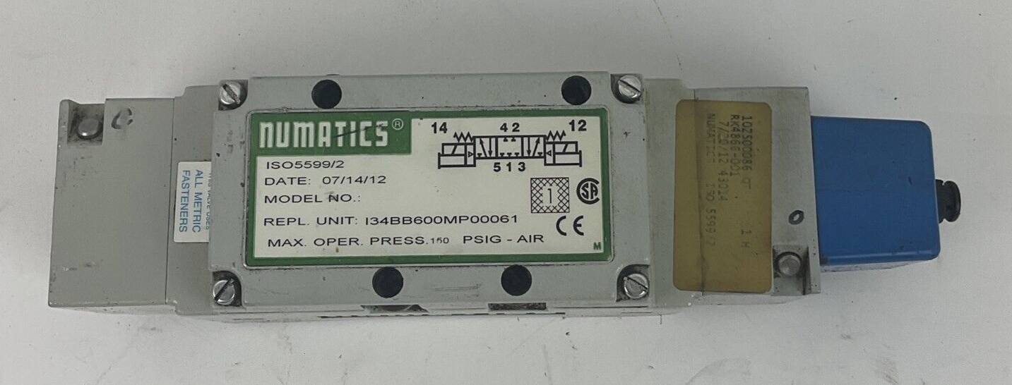 NUMATICS 150 PSIG-AIR SOLENOID VALVE ISO5599/2 I34BB600MP00061