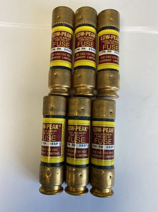 Bussmann Low-Peak LPN-RK-35SP 35A 250V Fuse "Lot of 6"