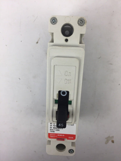 EATON FD1045 SERIES C INDUSTRIAL CIRCUIT BREAKER 45 AMP 277VAC 1 POLE