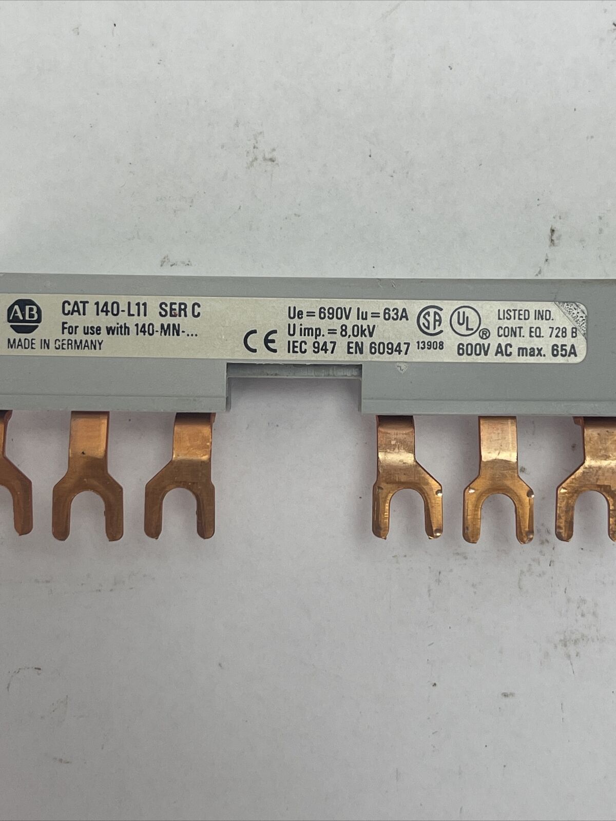 ALLEN BRADLEY 140-L11 COMMON TERMINAL LINK 65A 600VAC SER C (LOT OF 4)