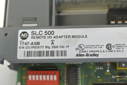 ALLEN-BRADLEY 1747-ASB REMOTE I/O ADAPTER MODULE - Ser. A
