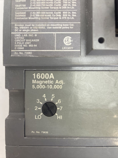 ITE SIEMENS CPD63B160 SENTRON SERIES CIRCUIT BREAKER 1600A 600VAC 3POLE