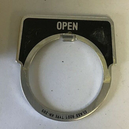 SQUARE D LEGEND PLATE "OPEN" 9001 KN-209 ****LOTOF42****