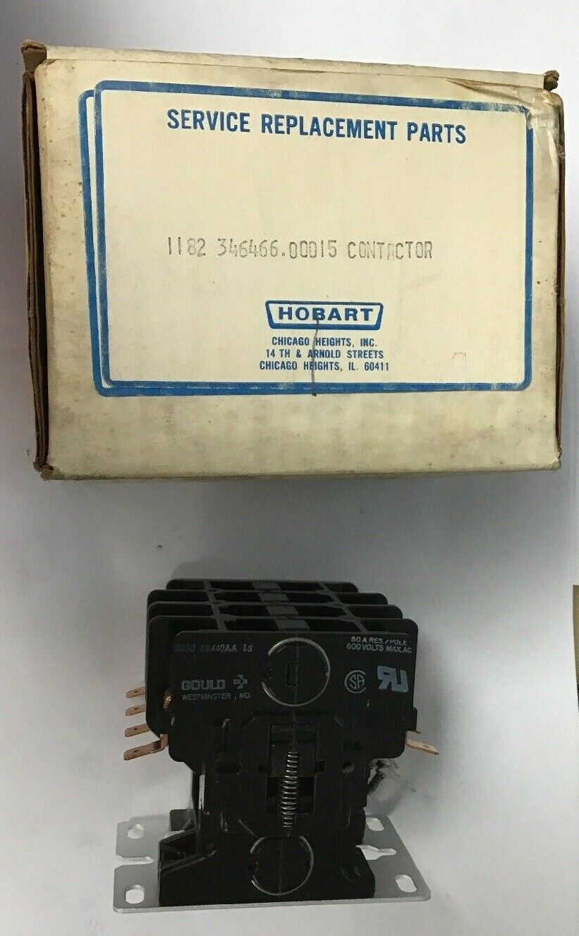 GOULD 1182 346466.00015 CONTACTOR 600VAC  50A RES/POLE COIL 110-120V