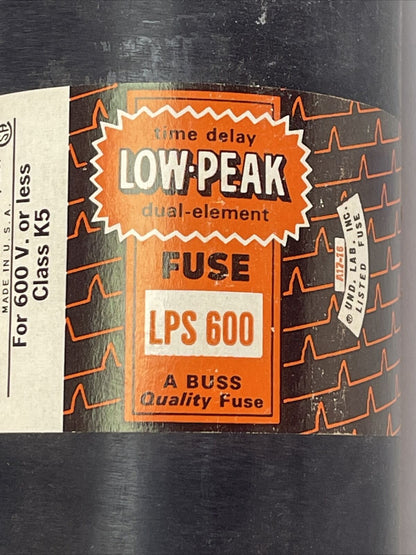 BUSSMANN LPS600 TIME DELAY LOW-PEAK DUAL ELEMENT FUSE 600A 600V CLASS K5