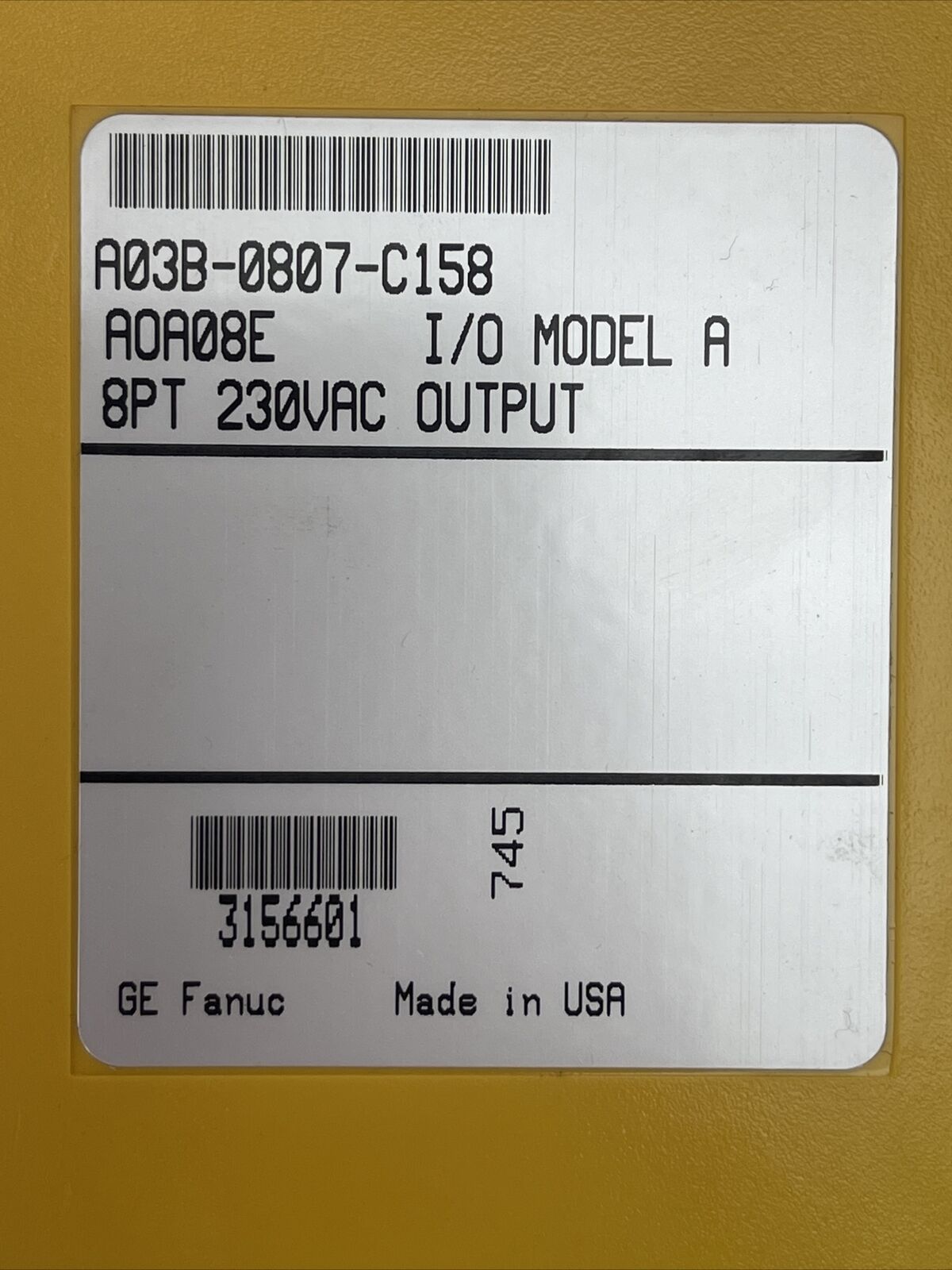 FANUC A03B-0807-C158 AOA08E I/O MODEL A 8PT 230VAC OUTPUT MISSING DOOR(LOT OF 2)